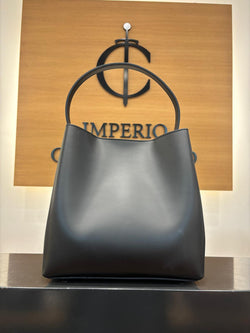 Bolso Shopping Cubo Piel Negro