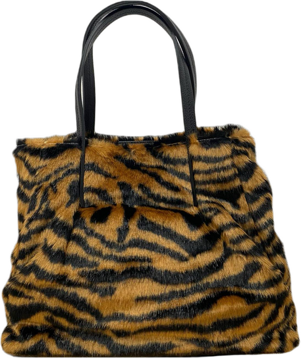 Bolso Shopper Print Cebra Camel