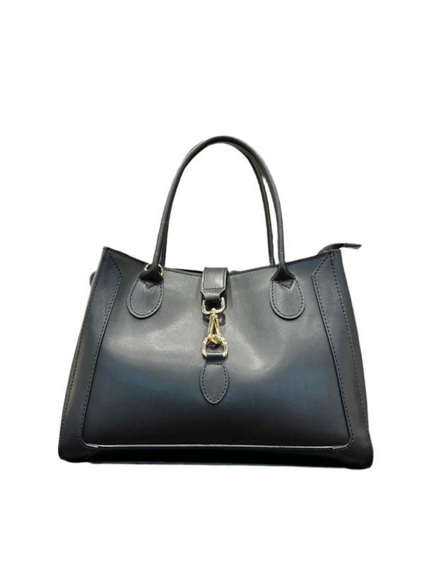 Bolso Shopping Estribo Piel Negro