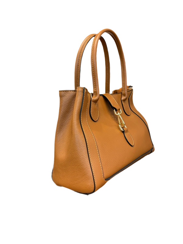 Bolso Shopping Estribo Piel Camel