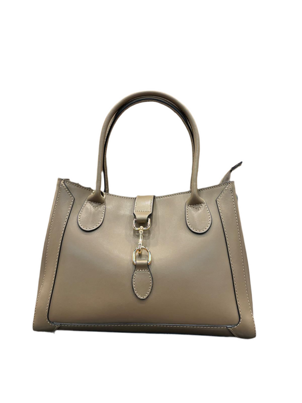 Bolso Shopping Estribo Piel Taupe