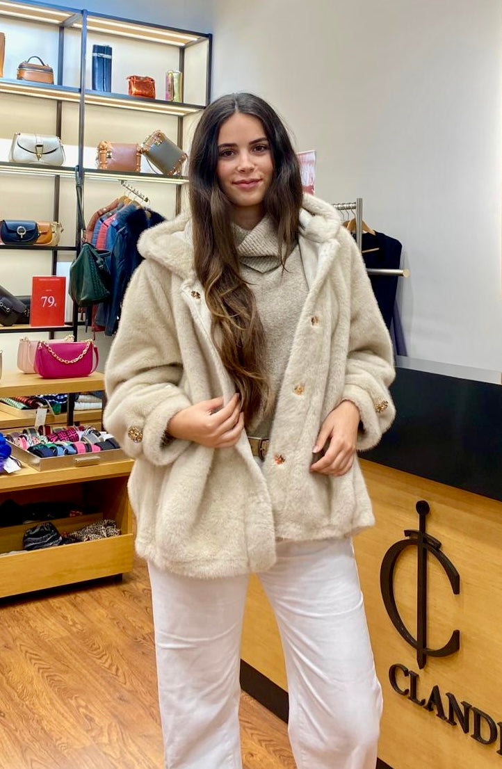 Chaqueta  Visón  Eco Beige