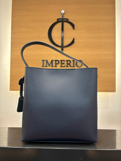 Bolso Shopping Cubo Piel Marino