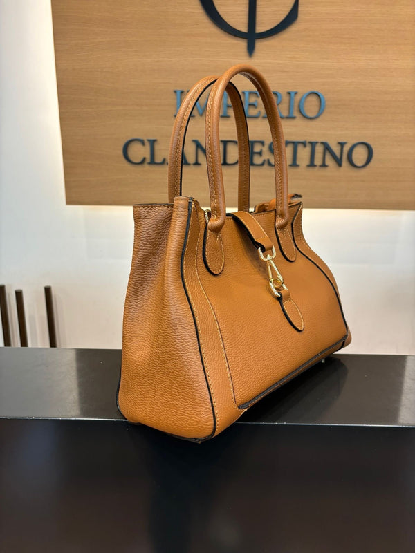 Bolso Shopping Estribo Piel Camel