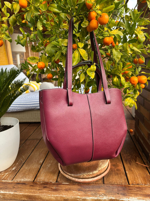 Bolso Paula Small Piel Burdeos